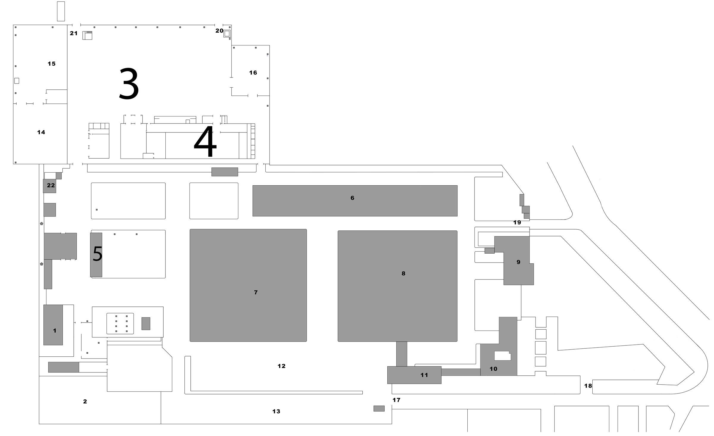 Схема території Чорноморського логістичного центру з номерами об’єктів
